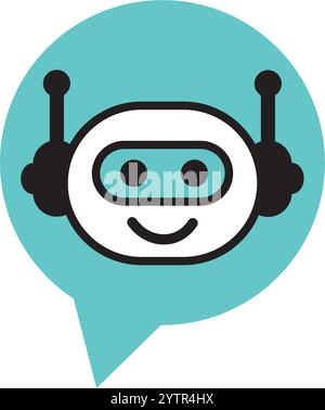 Robotersymbol. Bot-Schild-Design. Chatbot-Symbol-Konzept. Voice Support Service Bot. Online-Support-Bot. Abbildung des Vektormaterials. Stock Vektor