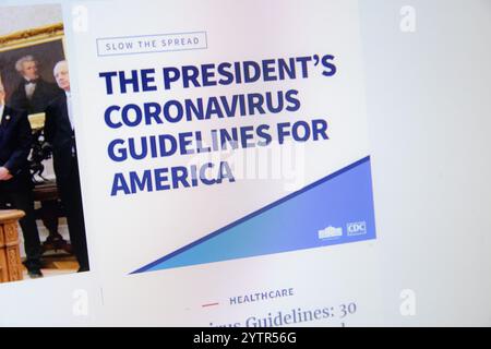 NAMPA, IDAHO - 14. APRIL 2020: Trumpffläne für covid 19 Stockfoto