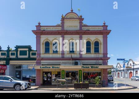 Denkmalgeschützte Gebäudefassade, King Street, Temuka, South Canterbury, Canterbury, Südinsel, Neuseeland Stockfoto