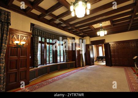 Erster Stock der ehemaligen Maeda Family Residence (erbaut 1929 im Besitz der Regierung) im Komaba Park, Tokio, Japan Stockfoto