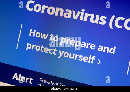 NAMPA, IDAHO - 14. APRIL 2020: cdc spricht über das Coronavirus Stockfoto