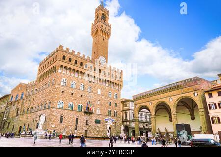 Allgemeiner Blick auf die Piazza della Signoria. Florenz Stockfoto