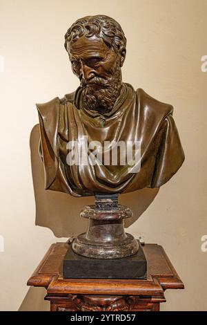 Florenz, Italien, 5. Januar 2024: Michelangelo-Büste. Daniele da Volterra Stockfoto