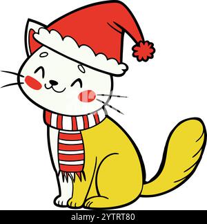 Weihnachtskatze Stock Vektor