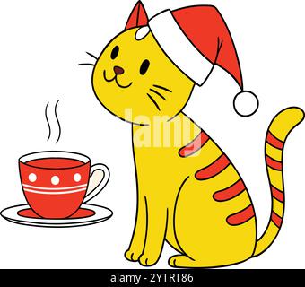 Niedliches Hündchen, Das Weihnachten Feiert Stock Vektor