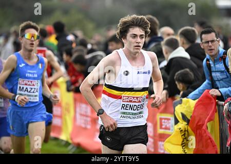 Antalya, Türkei. Dezember 2024. Belgische Rendergebnisse, die während des U20-Mannschaftsrennens der europäischen ross Country-Weltmeisterschaft in Antalya, Türkei, im Einsatz sind. BELGA FOTO JASPER JACOBS Credit: Belga News Agency/Alamy Live News Stockfoto