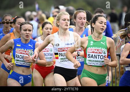 Antalya, Türkei. Dezember 2024. Das U23-Frauenrennen der europäischen ross Country Running-Meisterschaft in Antalya, Türkei. BELGA FOTO JASPER JACOBS Credit: Belga News Agency/Alamy Live News Stockfoto