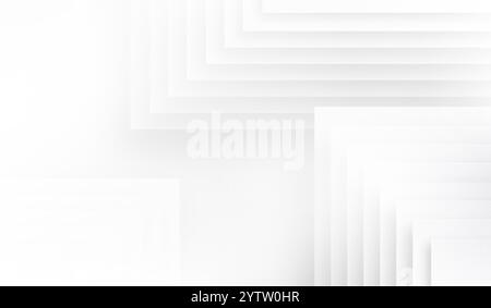 Weißer Hintergrund. Abstraktes geometrisches Muster. Hellgraue Textur. Technologie 3D-Patern. Design in moderner Form. Geometrische Linie. Grauer grafischer Verlauf Stock Vektor
