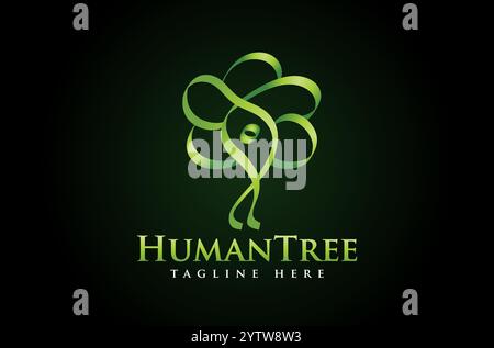 Abstrakte menschliche Baum Blume menschliches Logo Design Vektor Symbol Illustration verwenden viele menschliche Natur Geschäft Unternehmen Gemeinschaft gemeinnützige Organisation Stock Vektor