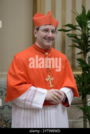 7. Dezember 2024 Apostolischer Palast - Saal des Segens seiner Eminenz Kardinal Frank Leo, Erzbischof von Toronto in Kanada während des Höflichkeitsbesuchs. Stockfoto