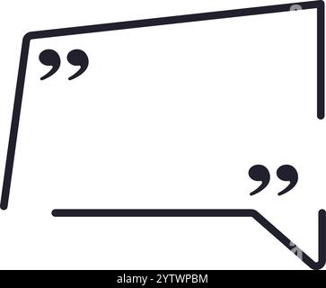 Die handgezeichnete Sprechblase mit Anführungszeichen bietet ausreichend Platz für die Integration von benutzerdefiniertem Text, die Verbesserung der Kommunikationsdarstellung und die Förderung von eng Stock Vektor