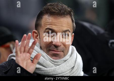 Turin, Italien. Dezember 2024. Der ehemalige Spieler Alessandro Del Piero blickt am 7. Dezember 2024 im Allianz Stadion in Turin auf das Fußballspiel der Serie A zwischen Juventus FC und Bologna FC. Quelle: Marco Canoniero/Alamy Live News Stockfoto