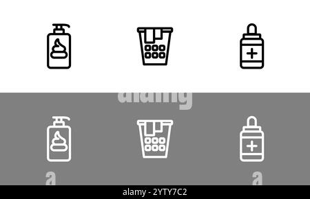 Badsymbolset – flache Badsymbole. Stock Vektor
