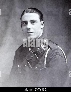 Ein Sapper des Royal Engineers Signal Service während des Ersten Weltkriegs. Stockfoto