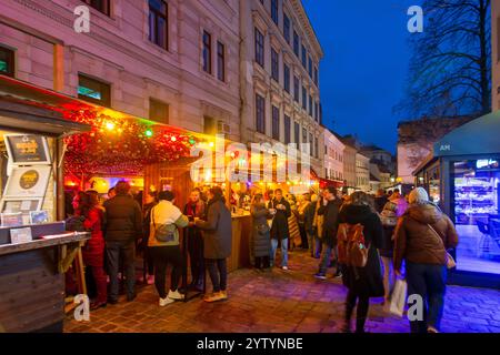 Weihnachtsmarkt im Stadtteil Spittelberg Wien 07. Neubau Wien Österreich Stockfoto