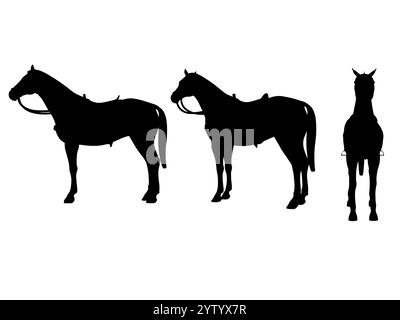 Pferdesilhouette, hochwertiges, detailliertes Pferd Stock Vektor
