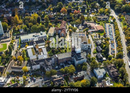 Luftaufnahme, GFO Kliniken Niederrhein Standort St. Vinzenz-Hospital, St. Franziskus Pflegeheim, Dinslaken, Ruhrgebiet, Nordrhein-Westfalen, Deutsch Stockfoto