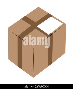 Postpaket mit Etikett Stock Vektor