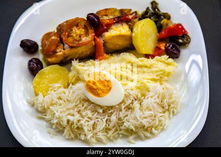 Traditionelles Kabeljau-Rezept, zubereitet im klassischen Stil Stockfoto