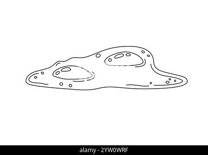 Spiegelei Illustration in einem einfachen Umrissvektor, klassisches Frühstücksgericht reich an Protein. Ideal für Menüs, Poster oder gesundheitsorientierte Designs, die eine nahrhafte, biologische Mahlzeit darstellen Stock Vektor