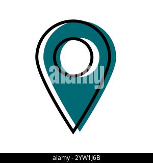 Symbol für Position und Navigation. Symbol für Kartennadel. Flaches Design. Vektorabbildung. Stock Vektor