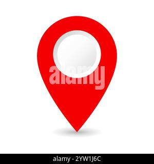 Symbol für die Position der Kartennadel. Flaches Design. Vektorabbildung. Stock Vektor