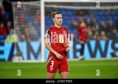 Cardiff City Stadium, Cardiff, Großbritannien. November 2024. Qualifikation für die UEFA-Frauenmeisterschaft Play offs, 2. Runde Fußball, Wales gegen Republik Irland; Gemma Evans of Wales während Warmups Credit: Action Plus Sports/Alamy Live News Stockfoto