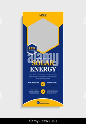 Solar Energy Business Stand Roll Up Banner Template Design Stock Vektor
