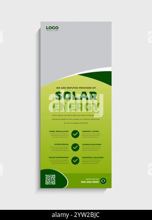 Solar Energy Business Stand Roll Up Banner Template Design Stock Vektor