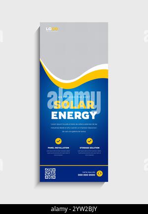 Solar Energy Business Stand Roll Up Banner Template Design Stock Vektor