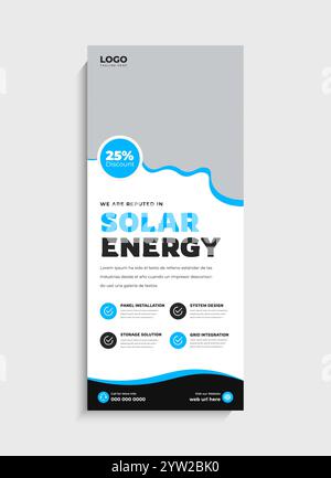 Solar Energy Business Stand Roll Up Banner Template Design Stock Vektor