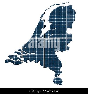 Solarenergie-Photovoltaikpaneele in Form einer Karte der Niederlande Verteilung, Strom, Energie, Energie, kostenlos, erzeugen, Erzeugen, Illustrieren, Bild, Land, Karte, national, Natur, Panel, Panels, Photovoltaik, Photovoltaik, Bild, Leistung, Stromversorgung, Solar, Sonne, Sonnenlicht, nederland, holland, Niederländisch Stockfoto