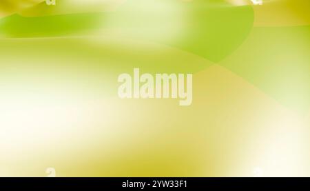 Abstrakter grüner und gelber Farbverlauf mit sanft fließenden Wellen. Stockfoto