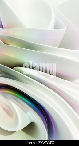 Abstraktes Bild von weichen Wellenformen in Pastellfarben mit einer glatten Textur. Stockfoto