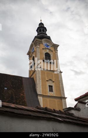 Kirchturm, Jakobikirche, Leoben, Steiermark, Österreich, Europa Stockfoto