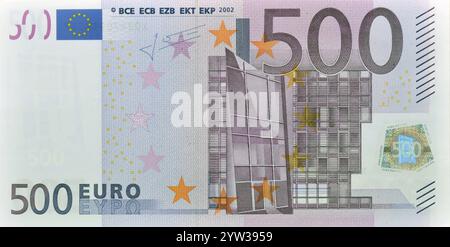 500-Euro-Banknote, Vorderseite, 500, Banknoten, Währung, 500, Euro-Studio-Bild, Bundesrepublik Deutschland Stockfoto