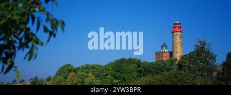 Alte und neue Schinkel Leuchttürme am Kap Arkona, Rügen, Mecklenburg-Vorpommern, Deutschland, Europa Stockfoto