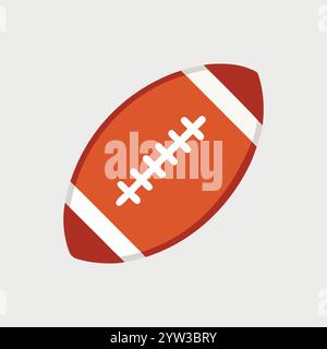 American Football Ball Cartoon Illustration. American Football Ball Vektor-Symbol. Fußball in flachem Design. Sportkonzept. Vektorabbildung. Stock Vektor