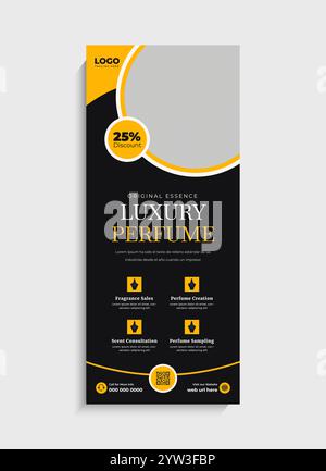 Parfüm Business Stand Roll Up Banner Template Design Stock Vektor