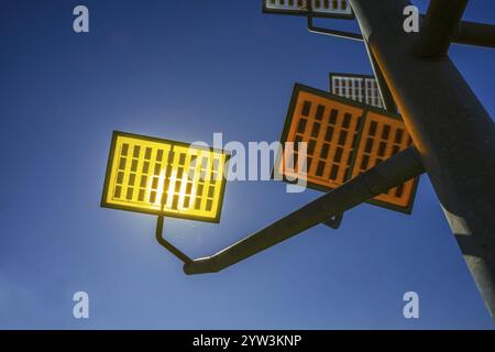 Solarzellen, Solarbaum, Ulmer Wohnviertel Solar City, Ulm, Baden-Württemberg, Deutschland, Europa Stockfoto