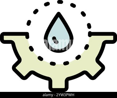 Wassertropfen, Feuchtigkeit, Flüssigkeit. Symbol Wasserfiltration. H2O-Molekül, Reinigungsfilter, reines Aqua-Vektorzeichen. Konzept für Natur, Natur, sauber, pur Stock Vektor