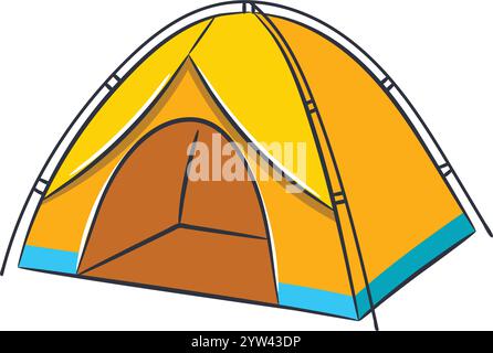 Camping-Zelt-Vektor-Illustration mit einfachem Zeichentrickdesign Stock Vektor