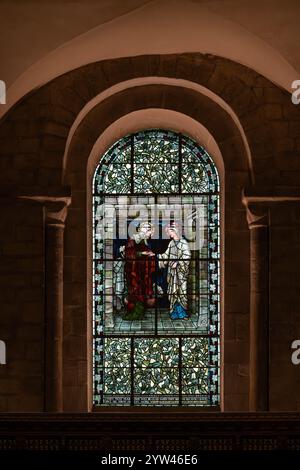 Epiphany Chapel Buntglasfenster, Winchester Cathedral, Großbritannien Stockfoto