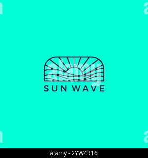 Sun And Wave Logo Vektor. Sunset Line Design Stock Vektor