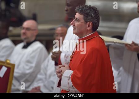 Vatikanstadt, Vatikan. Dezember 2024. Papst Franziskus ernennt Kardinal Franziskus Leo während des Konsistoriums für die Schaffung neuer Kardinäle im Petersdom am 7. Dezember 2024 im Vatikan. Quelle: dpa/Alamy Live News Stockfoto