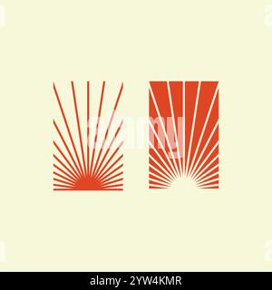 Sun Logo Symbol Vektor. Sonnenschein-Logo-Design Stock Vektor