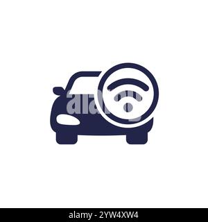 Smart Car-Symbol auf weiß Stock Vektor