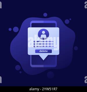 Profil löschen, Kontenvektordesign löschen Stock Vektor