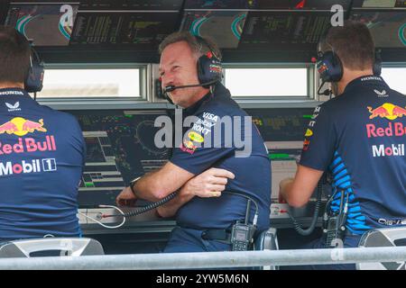 Yas Marina, Rieti, Abu Dhabi. Dezember 2024. Christian Horner (GBR) - RedBull Racing Team Principal während der Freitagssitzung des Formel 1 Etihad Airways Abu Dhabi Grand Prix 2024, Yas Marina, Abu Dhabi 6-8. Dezember 2024 (Bild: © Alessio de Marco/ZUMA Press Wire) NUR ZUR REDAKTIONELLEN VERWENDUNG! Nicht für kommerzielle ZWECKE! Stockfoto