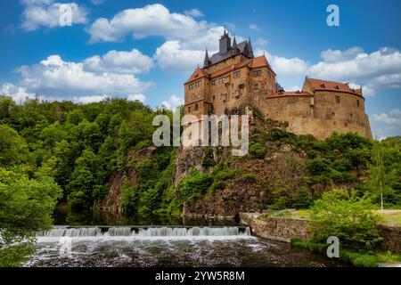 Blick auf die Burg Kriebstein Stockfoto